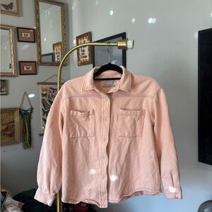 Light Pink Cotton Overshirt Jacket
